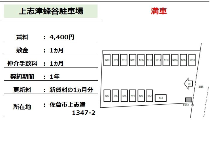 上志津蜂谷駐車場【満車】