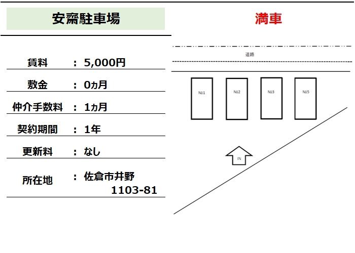 安齋駐車場【満車】