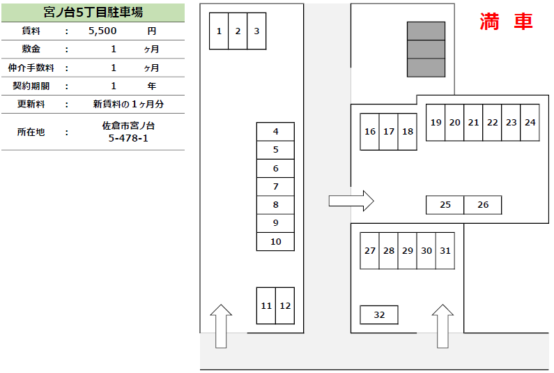 宮ノ台５丁目駐車場区画図